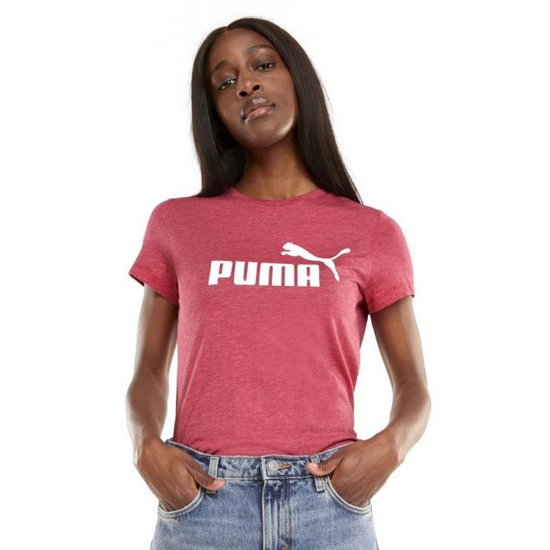 Remera Puma Ess Logo Heather Tee de Mujer Marathon Deportes