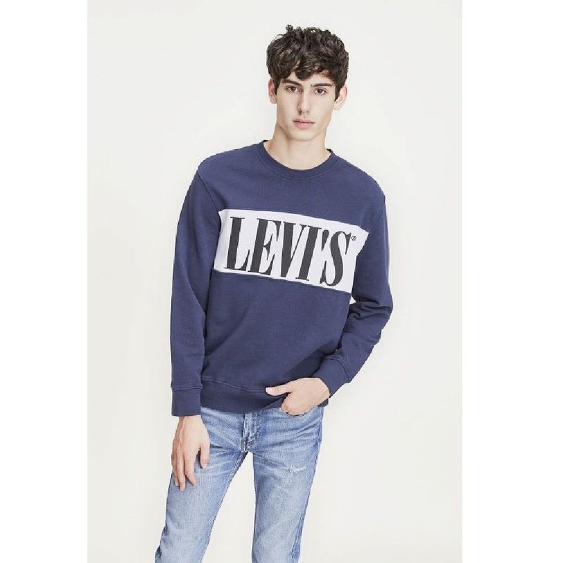 Buzo Levis Logo Color Block Crew de Hombre