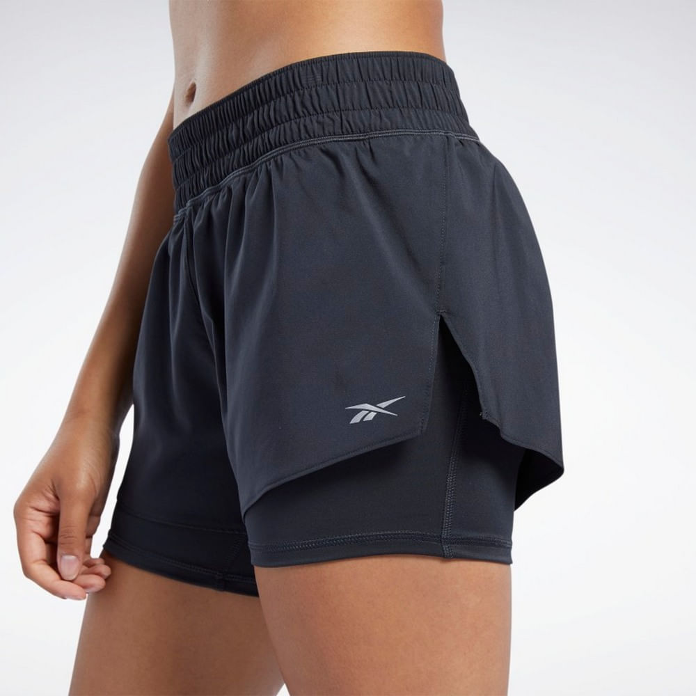 Short Reebok Wor Run 2 In 1 Short de Mujer Marathon Deportes Indumentaria y Zapatillas